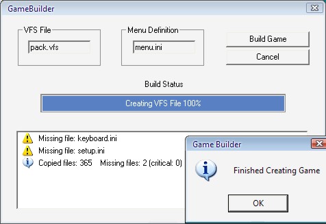 Updated GameBuilder after a successful build